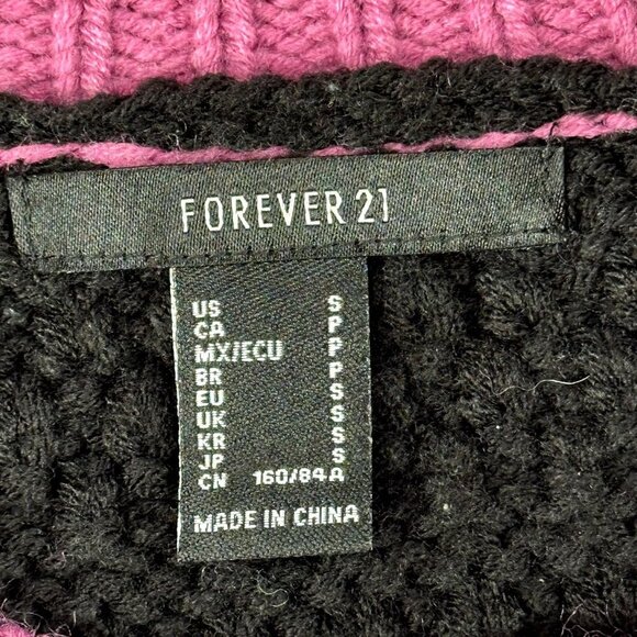 Forever 21 Sweater Women S Floral Cropped Boxy Knit Granny Square Hippie‎ Boho - Picture 5 of 6